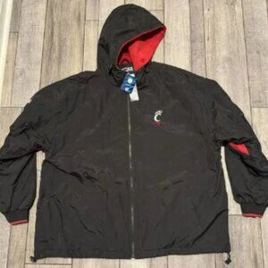 Vintage Crable Sportswear Cincinnati Bearcats Black Red Jacket Mens Size XXL NWT